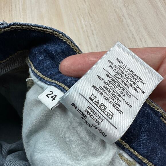Hudson Blue Natalie Lei Raw Ankle Low Rise Skinny Dark Wash Denim Jeans 24 - Picture 14 of 14